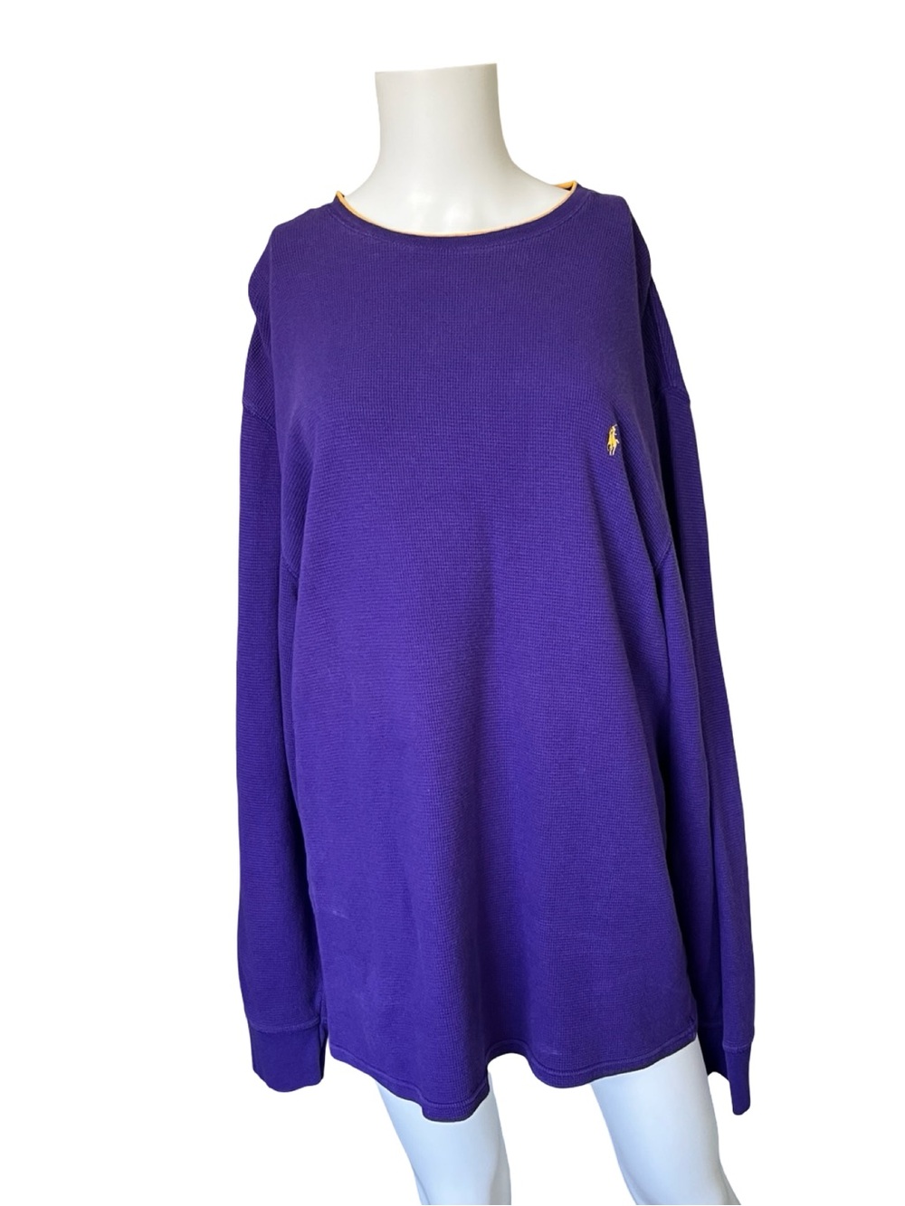 Polo Ralph Lauren Purple Long Sleeve Top Waffle Knit Thermal Mens Size 2XL